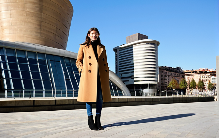 코트로 만드는 다양한 체형 커버링 스타일 - Empire Waist Dress**

"A stylish woman walking down a sunny street in Madrid, wearing a knee-length,...